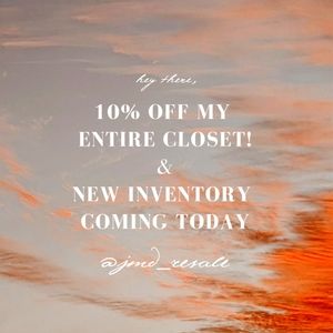 10% off my entire closet!